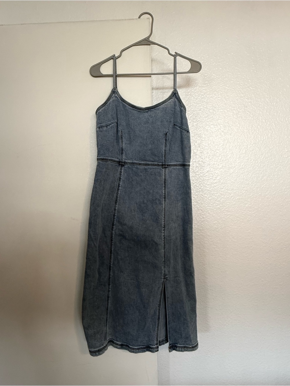 Steve Madden Denim Midi Slip Dress in Blue